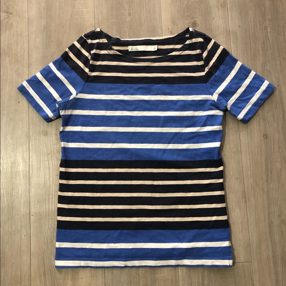 Madewell Thick Knit Striped Blue Shirt Size Small